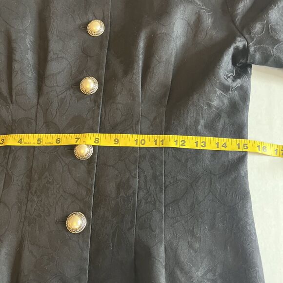 Vintage 90’s Susan Apple Suit Jacket Women’s 4 Black Lined Formal Fitted Button - Picture 13 of 13